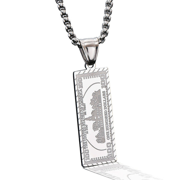 Jewelry Titanium Steel Geometric Pendant Necklace With Electroplating For Men