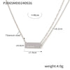 Jewelry Titanium Steel Geometric Rectangular Carved Letter Pendant Necklace Electroplating Style For Men And Women
