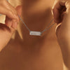 Jewelry Titanium Steel Geometric Rectangular Carved Letter Pendant Necklace Electroplating Style For Men And Women