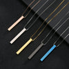 Jewelry Titanium Steel Geometric Square Column Pendant Necklace With Electroplating Polishing