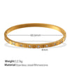 Jewelry 316L Stainless Steel Geometric Square Plaid Stripe Round Diamond Color Gold Plated Bracelet
