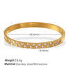 Jewelry 316L Stainless Steel Geometric Square Plaid Stripe Round Diamond Color Gold Plated Bracelet