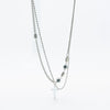 Jewelry Titanium Steel Geometric Stitching Beaded Cross Men's Necklace Polishing