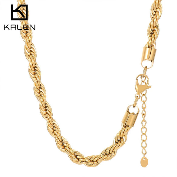 Jewelry Titanium Steel Geometric Twist Necklace Vacuum Electroplated