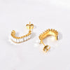 Jewelry Titanium Steel Geometric U Shape Zircon Earrings