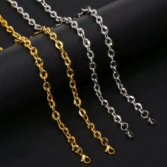 Jewelry Titanium Steel Geometric Wave Dragon Bone Chain Electroplating Unisex
