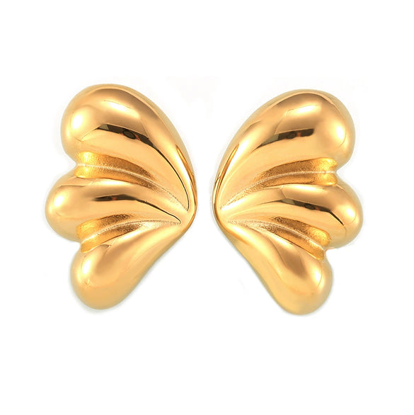 Jewelry 316L Stainless Steel Geometric Wings Electroplating Women's Earrings