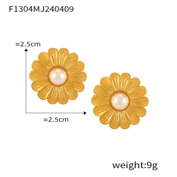 Jewelry 316L Stainless Steel Gold Plated Geometric Style Earrings
