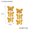 Jewelry 316L Stainless Steel Gold Plated Geometric Style Earrings