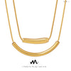 Jewelry 316L Stainless Steel Gold Plated Geometric Style Electroplated Smile Necklace For Women