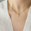 Jewelry 316L Stainless Steel Gold Plated Letter Diamond Pendant Necklace For Women