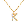 Jewelry 316L Stainless Steel Gold Plated Letter Diamond Pendant Necklace For Women