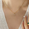 Jewelry 316L Stainless Steel Gold Plated Letter Diamond Pendant Necklace For Women