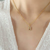Jewelry 316L Stainless Steel Gold Plated Letter Diamond Pendant Necklace For Women