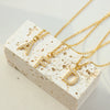 Jewelry 316L Stainless Steel Gold Plated Letter Diamond Pendant Necklace For Women