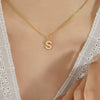 Jewelry 316L Stainless Steel Gold Plated Letter Diamond Pendant Necklace For Women