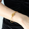 Jewelry 316L Stainless Steel Gold Plated Love Shape Adjustable Coil Bracelet And Ring