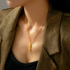 Jewelry 316L Stainless Steel Goldplated Geometric Threedimensional Rose Pendant Necklace