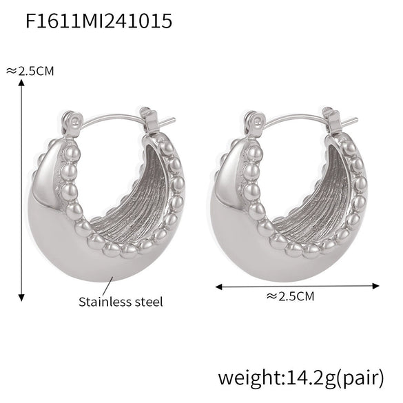 Jewelry Titanium Steel Goldplated Ushape Geometric Earrings