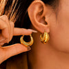 Jewelry Titanium Steel Goldplated Ushape Geometric Earrings