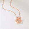 Jewelry Titanium Steel Heartshaped Angel Wings Necklace With Diamond Design