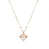 Jewelry Titanium Steel Heartshaped Angel Wings Necklace With Diamond Design