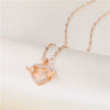 Jewelry Titanium Steel Heartshaped Angel Wings Necklace With Diamond Design