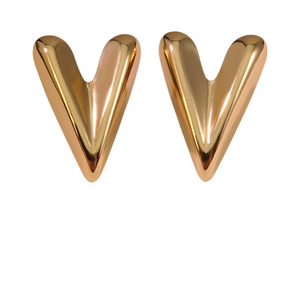 Jewelry Titanium Steel Heartshaped Earrings Ins Style Stamping