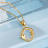 Jewelry Titanium Steel Heartshaped Geometric Cartoon Characters Mixed Gem Inlay Electroplating Necklace And Ring Accessories For Women