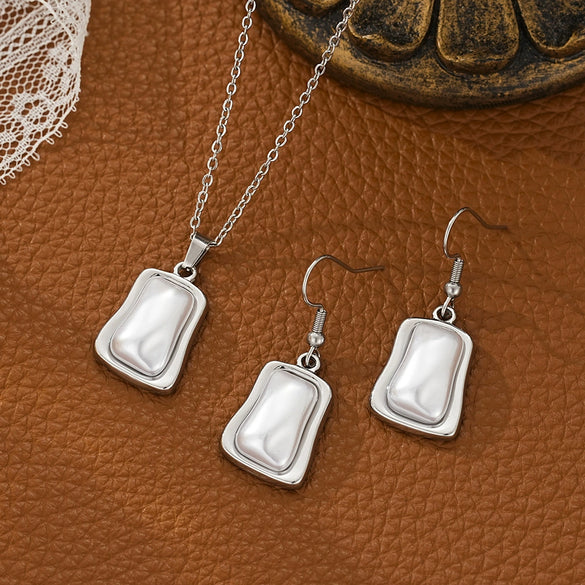 Jewelry Titanium Steel Heartshaped Imitation Shell Street Style With Love Water Drops Bell Pattern Electroplated For Men And Women