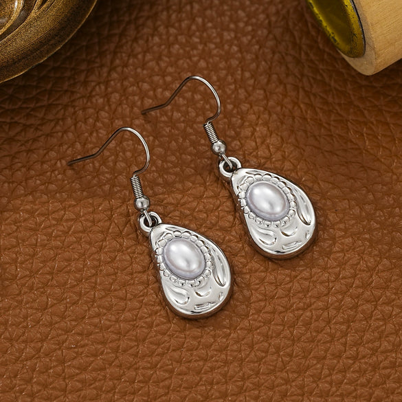 Jewelry Titanium Steel Heartshaped Imitation Shell Street Style With Love Water Drops Bell Pattern Electroplated For Men And Women