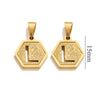 Jewelry Titanium Steel Hexagonal Square Pendants With Letters Numbers Text Electroplating Design