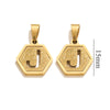Jewelry Titanium Steel Hexagonal Square Pendants With Letters Numbers Text Electroplating Design