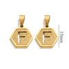 Jewelry Titanium Steel Hexagonal Square Pendants With Letters Numbers Text Electroplating Design