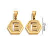 Jewelry Titanium Steel Hexagonal Square Pendants With Letters Numbers Text Electroplating Design