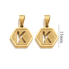 Jewelry Titanium Steel Hexagonal Square Pendants With Letters Numbers Text Electroplating Design