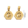 Jewelry Titanium Steel Hexagonal Square Pendants With Letters Numbers Text Electroplating Design