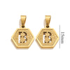 Jewelry Titanium Steel Hexagonal Square Pendants With Letters Numbers Text Electroplating Design
