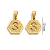Jewelry Titanium Steel Hexagonal Square Pendants With Letters Numbers Text Electroplating Design