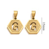 Jewelry Titanium Steel Hexagonal Square Pendants With Letters Numbers Text Electroplating Design