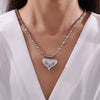 Jewelry Titanium Steel Hollow Love Mesh Texture Geometric Electroplated Rice Bead Chain For Women