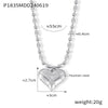 Jewelry Titanium Steel Hollow Love Mesh Texture Geometric Electroplated Rice Bead Chain For Women