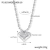 Jewelry Titanium Steel Hollow Love Mesh Texture Geometric Electroplated Rice Bead Chain For Women