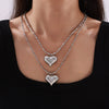 Jewelry Titanium Steel Hollow Love Mesh Texture Geometric Electroplated Rice Bead Chain For Women