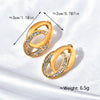 Jewelry Titanium Steel 18K Gold Plated Casting Oshaped Double Ring Buckle Micro Set Women's Earrings