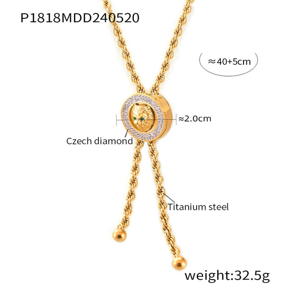 Jewelry 316L Stainless Steel Lion Head Design Electroplating