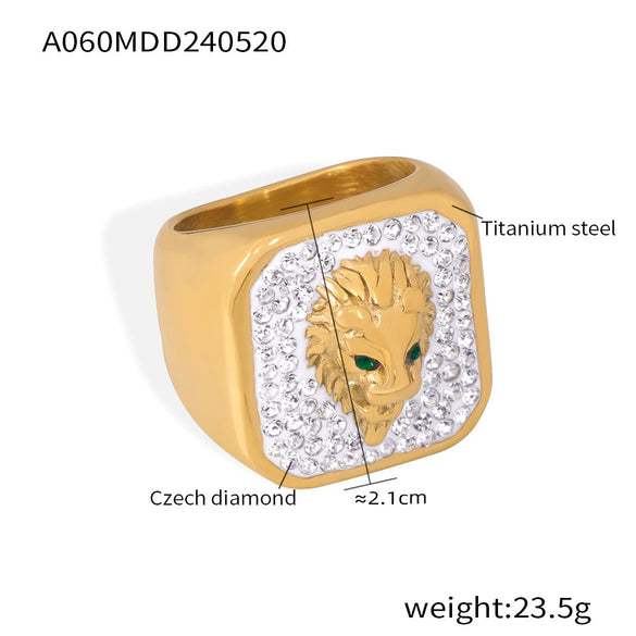 Jewelry 316L Stainless Steel Lion Head Design Electroplating