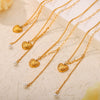 Jewelry 316L Stainless Steel Love Pendant Tassel Bead Necklace With Geometric Pattern And Carving Texture Electroplated