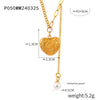 Jewelry 316L Stainless Steel Love Pendant Tassel Bead Necklace With Geometric Pattern And Carving Texture Electroplated