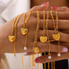 Jewelry 316L Stainless Steel Love Pendant Tassel Bead Necklace With Geometric Pattern And Carving Texture Electroplated
